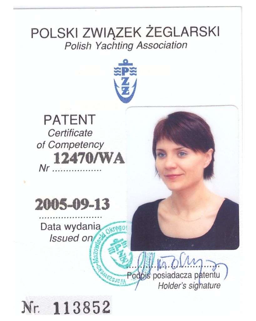 Patent żeglarski Magdaleny Włoszyckiej